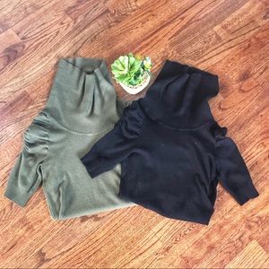 2 Mandees turtle neck sweaters 3/4 sleeve